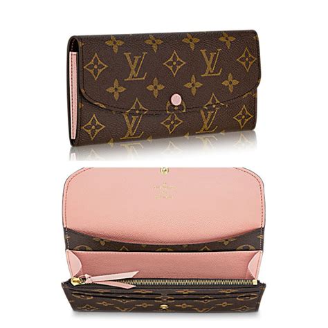 louis vuitton emilie wallet pink